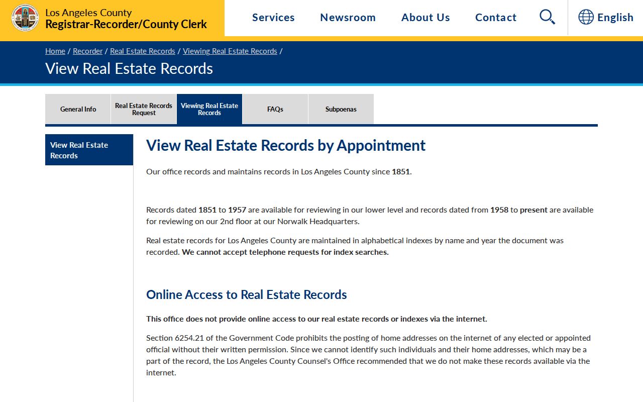 Azusa previous residents Los Angeles County recorder deed index