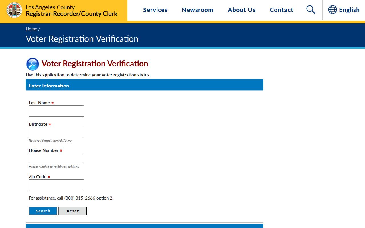 Azusa resident lookup Los Angeles County voter status fields